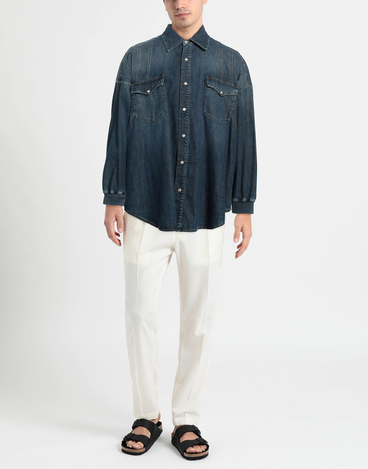 Mcqueen Mens Denim shirt in Blue