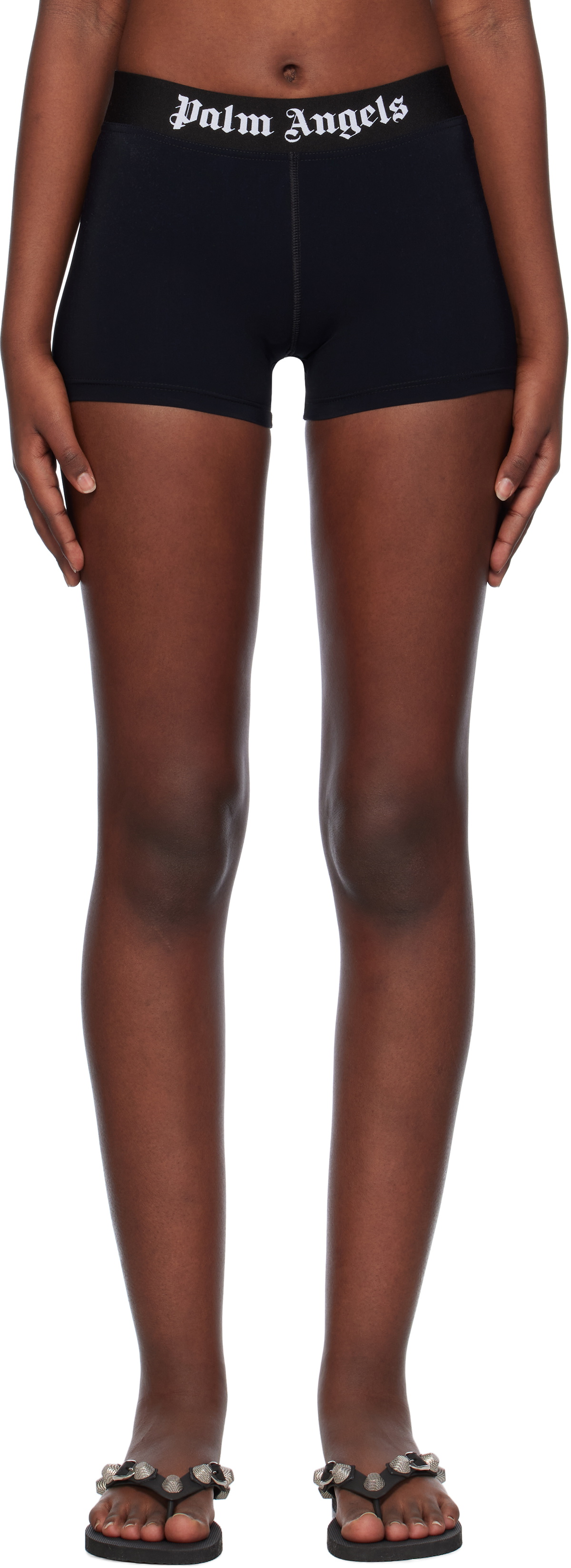 Palm Angels Women Black Cotton Shorts main image 1