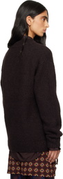 Dries Van Noten Brown Alpaca Cardigan