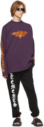 VETEMENTS Purple Gothic Logo Long Sleeve T-Shirt