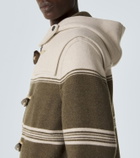 Burberry Striped wool and cotton-blend duffel coat