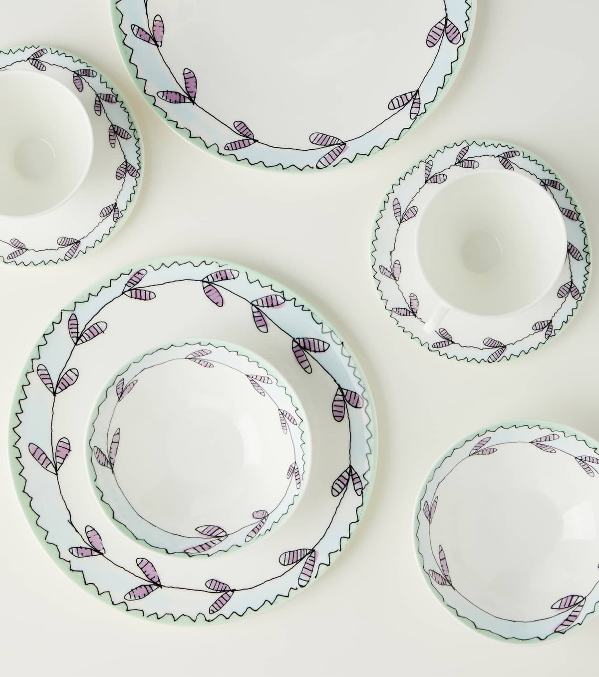 Serax Blossom Milk porcelain breakfast set