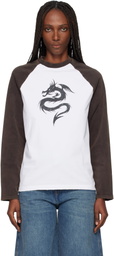 Coperni White & Black Dragon Long Sleeve T-shirt