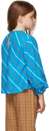 Repose AMS Kids Blue Cloudy Diagonal Stripe Top