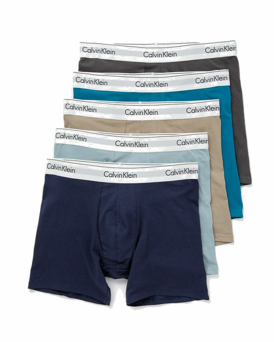 Photo: Calvin Klein Underwear Modern Ctn Stretch Boxer Briefs Boxer Brief 5 Pack Blue - Mens - Boxers & Briefs