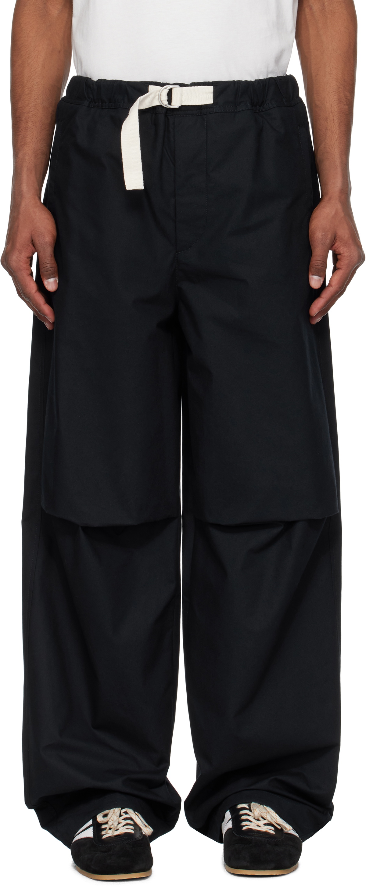Jil Sander Black Wool Belted Trousers Jil Sander