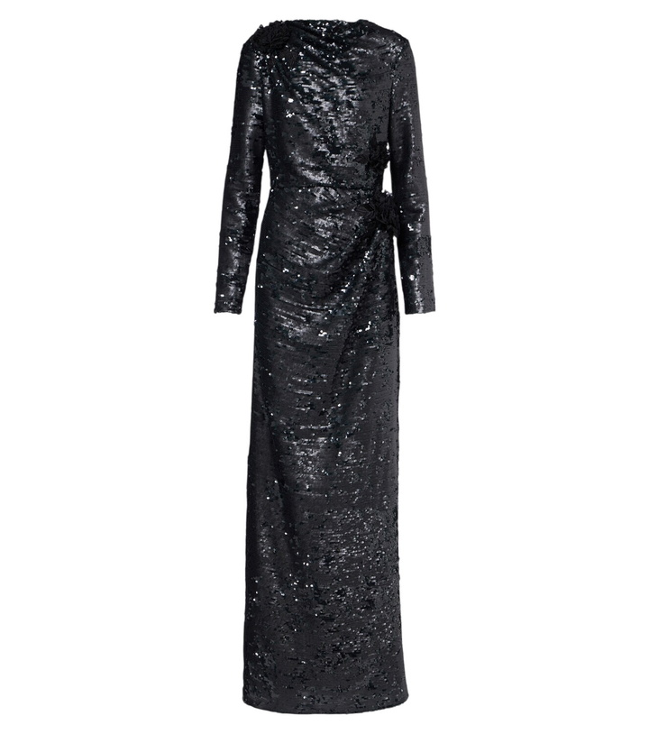 Photo: Erdem Draped floral-appliqué sequined gown