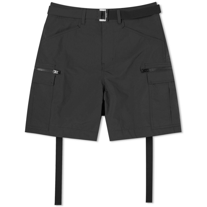 Photo: Sacai Men's Matte Taffeta Cargo Shorts in Black