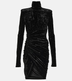 Alexandre Vauthier Draped velvet minidress