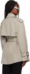 WARDROBE.NYC Taupe Clean Mini Trench Coat