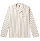 TEKLA - Camp-Collar Striped Organic Cotton-Poplin Pyjama Shirt - White