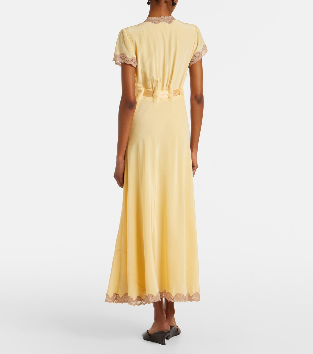 Rixo Marlice lace-trimmed silk maxi dress