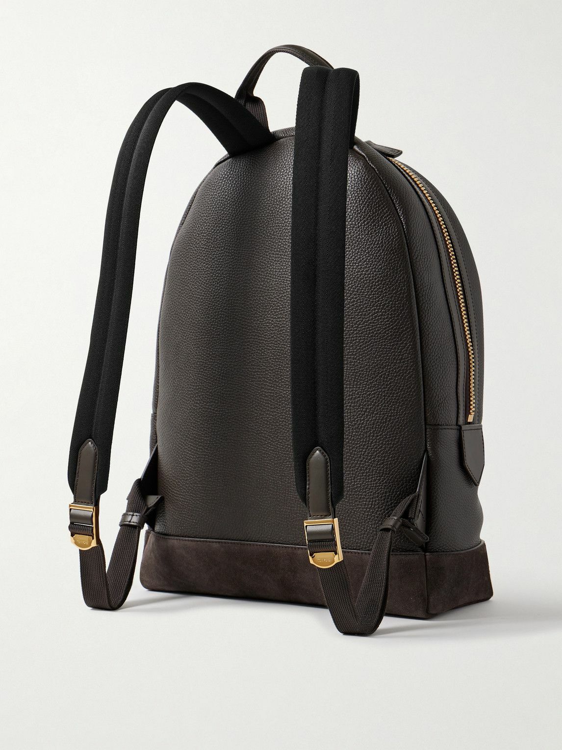 TOM FORD - Suede-Trimmed Full-Grain Leather Backpack