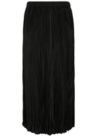 Eileen Fisher Plissé Silk Midi Skirt Black
