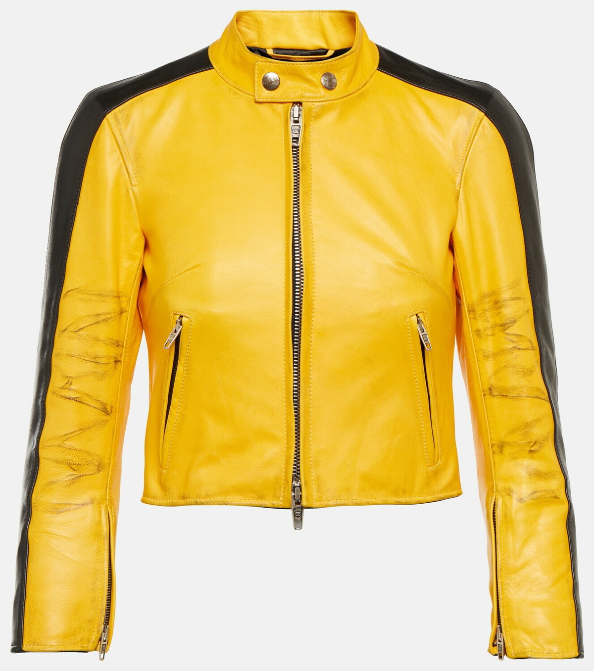 Balenciaga - Cropped leather jacket