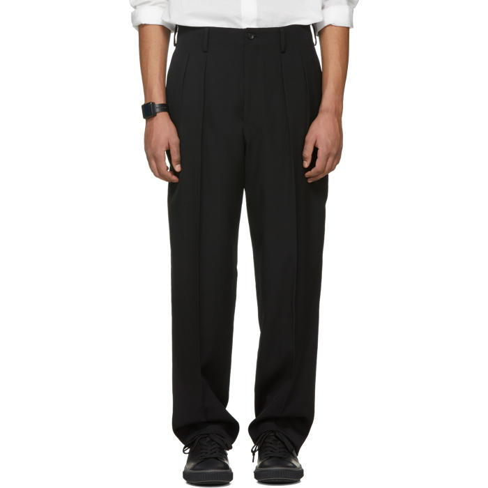 Yohji Yamamoto Black Tuck Trousers Yohji Yamamoto