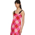 Ovelia Transtoto Pink Check Silk Dress