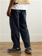 WTAPS - 09 Straight-Leg Pleated Logo-Embroidered Twill Trousers - Blue