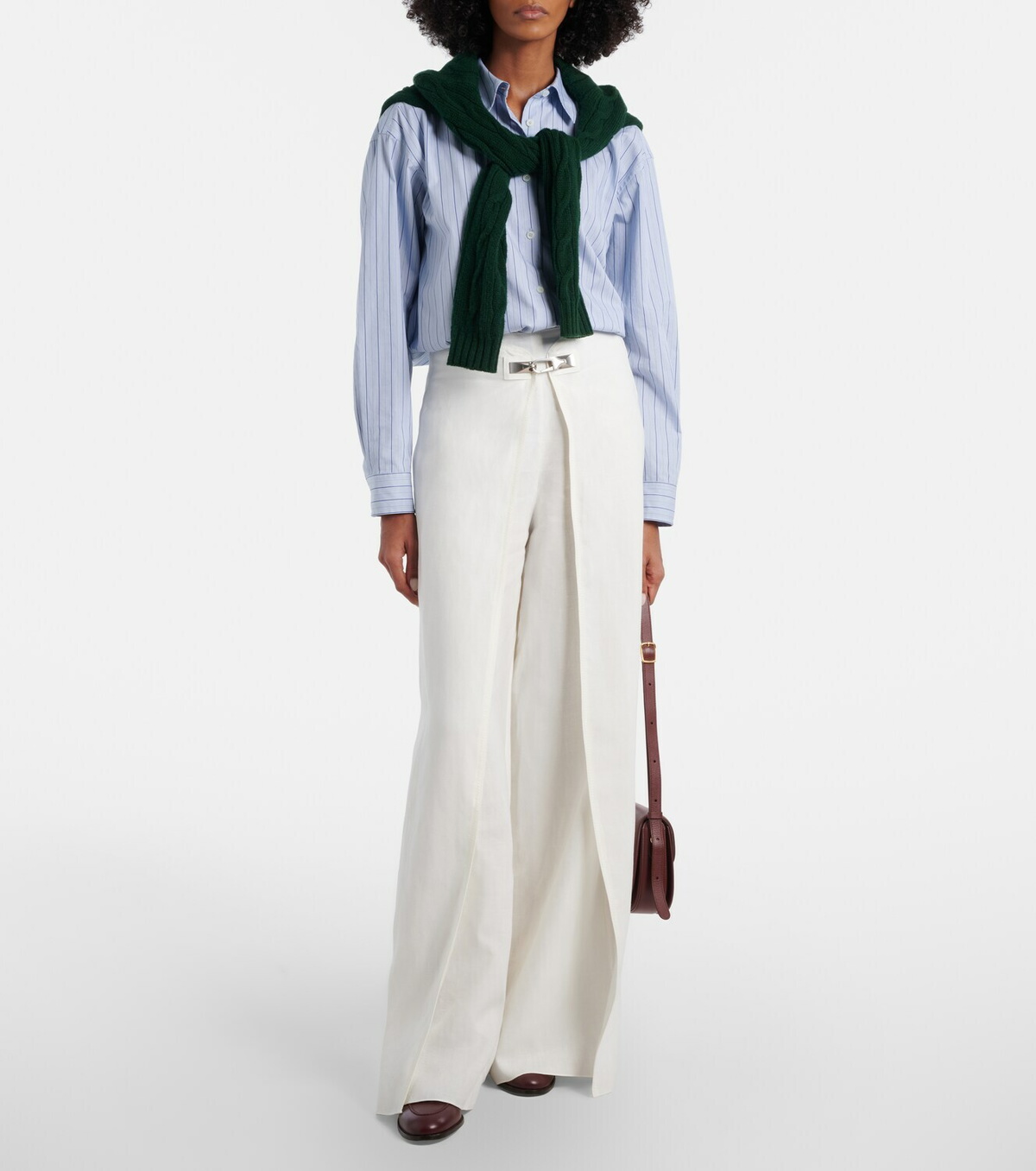 Ralph Lauren Collection Imann pleated linen wide-leg pants