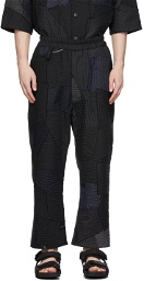 By Walid Black & Blue Gerald Trousers