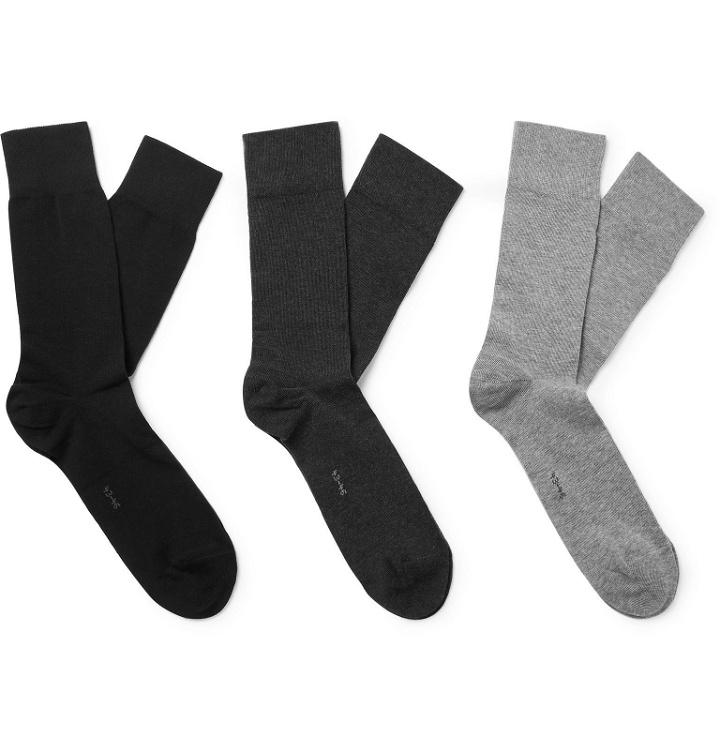 Photo: FALKE - Three-Pack Stretch Cotton-Blend Socks - Multi