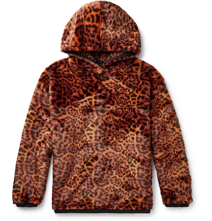 Photo: Aries - Leopard-Print Faux Fur Hoodie - Brown