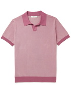 Mr P. - Honeycomb-Knit Organic Cotton Polo Shirt - Pink