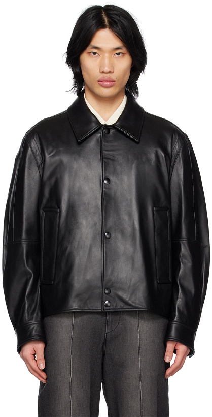 Photo: Solid Homme Black Short Leather Jacket