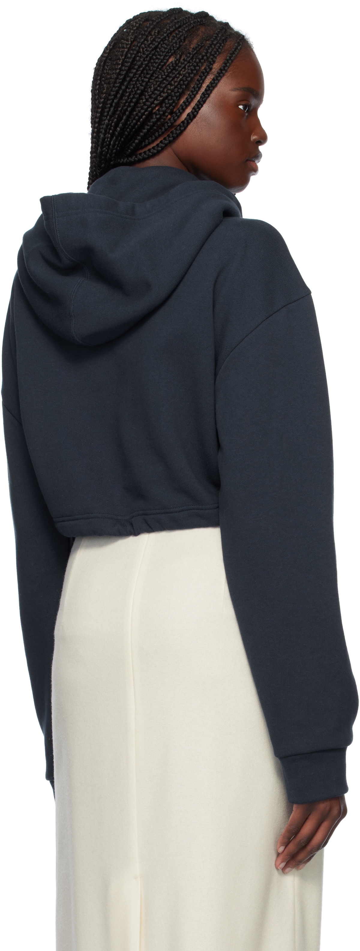 Comme des Garçons Girl Navy Cotton Back Pile Hoodie