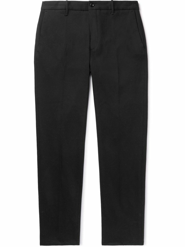 Photo: Incotex - Slim-Fit Double-Faced Cotton-Blend Trousers - Black