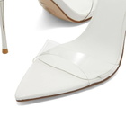 Femme LA Women's Azucar Slip On Heel in Ghost White Clear