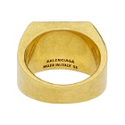 Balenciaga Gold BB Textured Ring