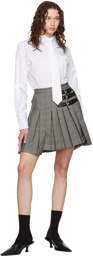 Rokh Black & White Box Pleated Miniskirt