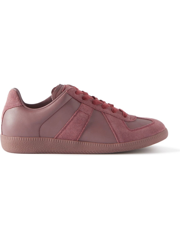 Photo: Maison Margiela - Replica Leather and Suede Sneakers - Pink