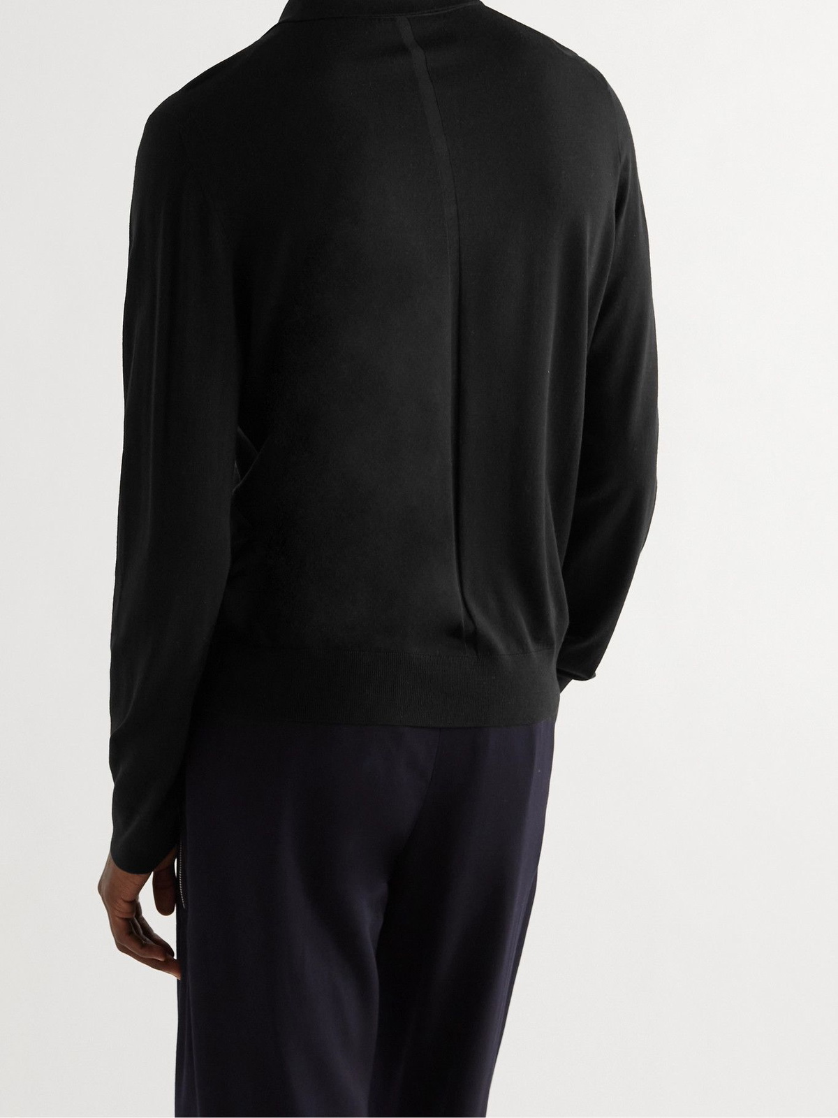 THE ROW - Diego Merino Wool Polo Shirt - Black The Row