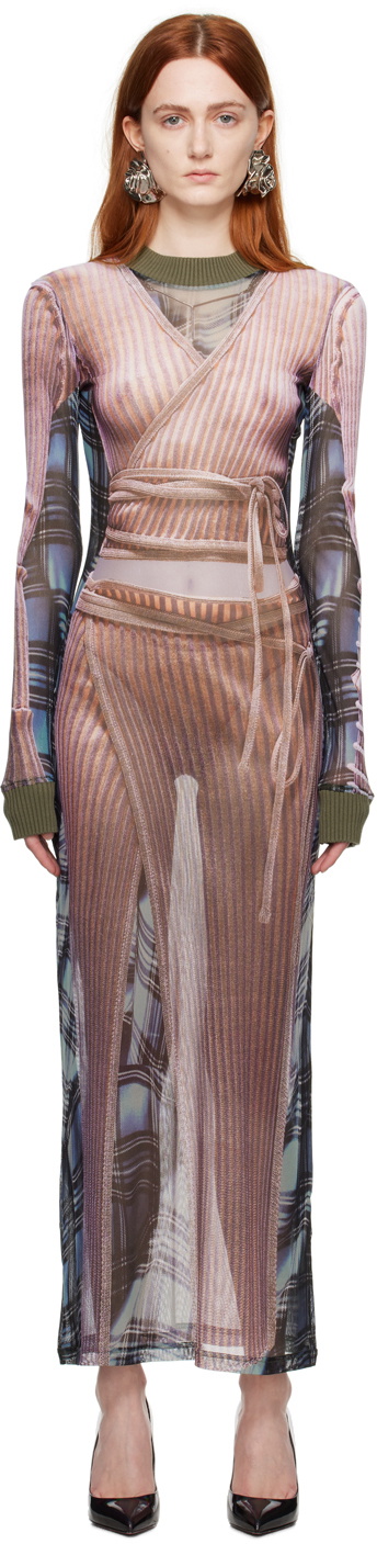 Y/Project Pink Jean Paul Gaultier Edition Trompe L'Oeil Maxi Dress Y/Project