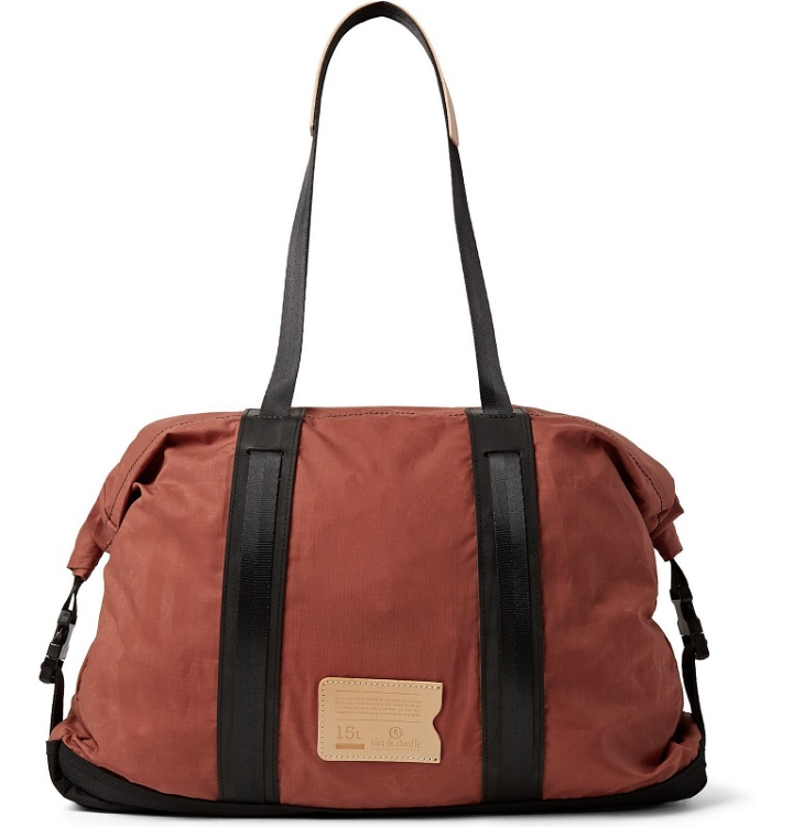 Photo: Bleu de Chauffe - Barda Leather-Trimmed Waxed Cotton-Ripstop Tote Bag - Red