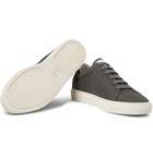 Brunello Cucinelli - Leather-Trimmed Nubuck Sneakers - Men - Gray