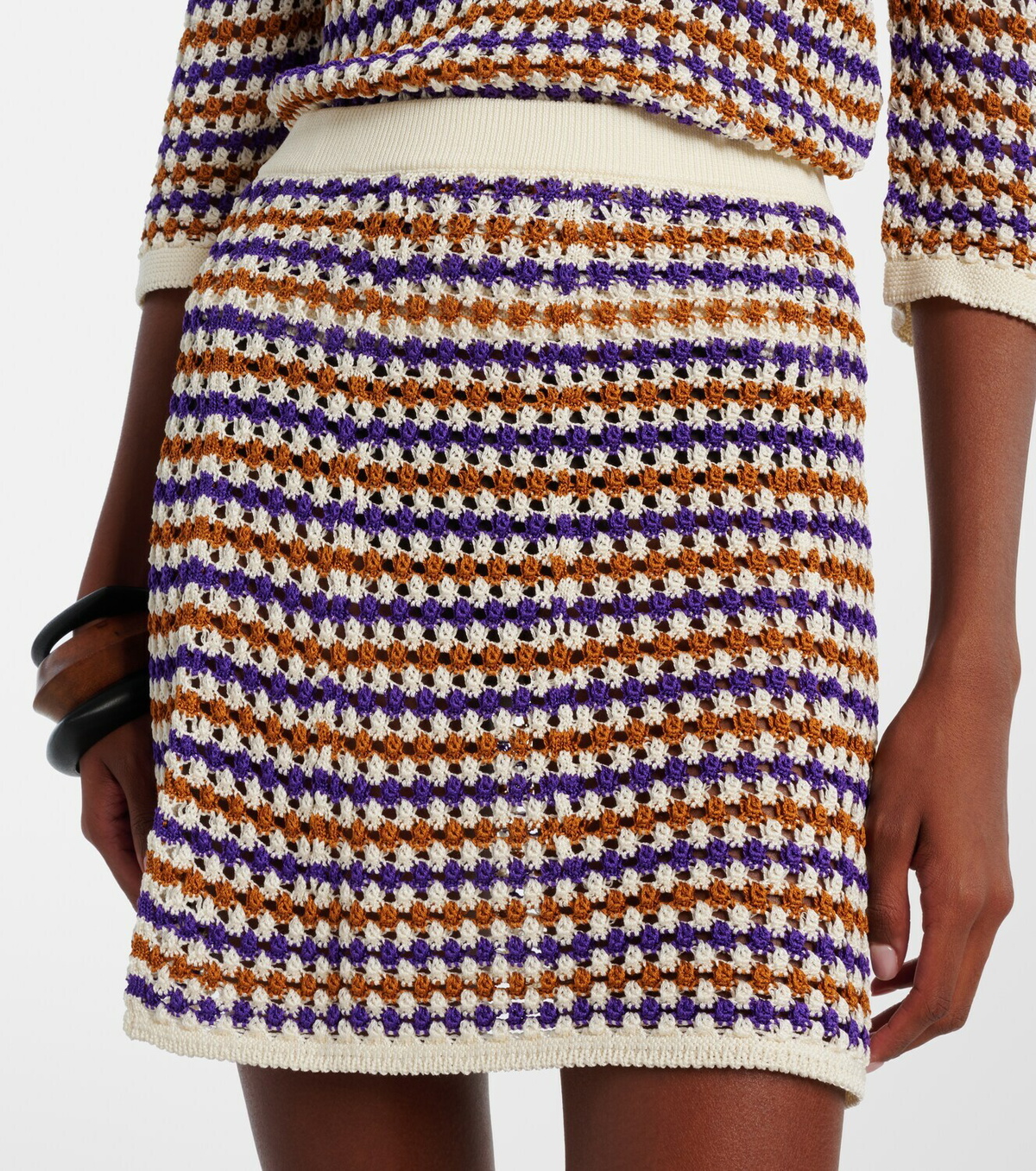 Eres Design open-knit cotton-blend miniskirt