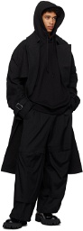 Juun.J Black Belted Trench Coat