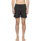 Solid and Striped Black and White Classic Swim Shorts