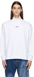 MSGM White Micro Logo Turtleneck