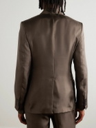Dolce&Gabbana - Double-Breasted Silk-Twill Suit Jacket - Brown