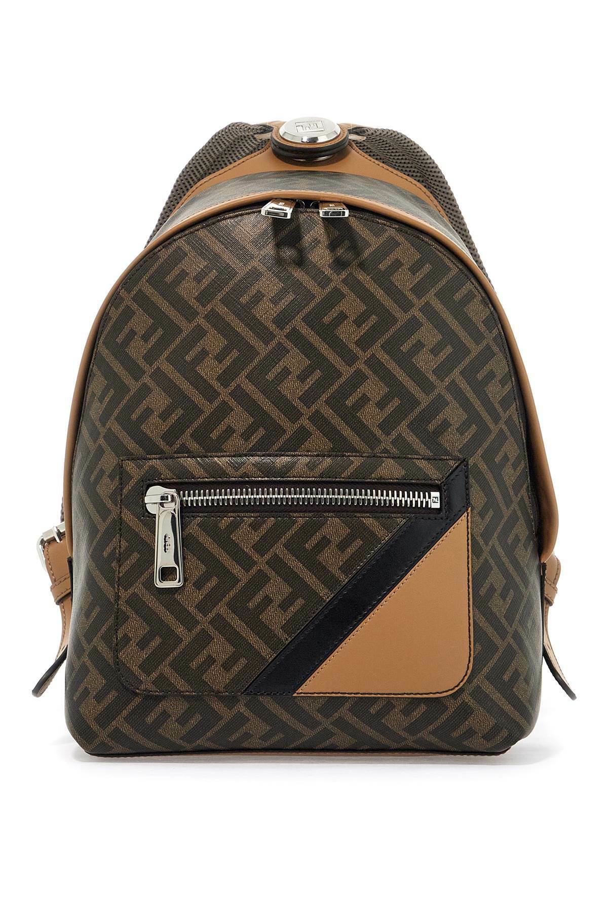 Fendi Black Fur Trimmed Monster Backpack Fendi