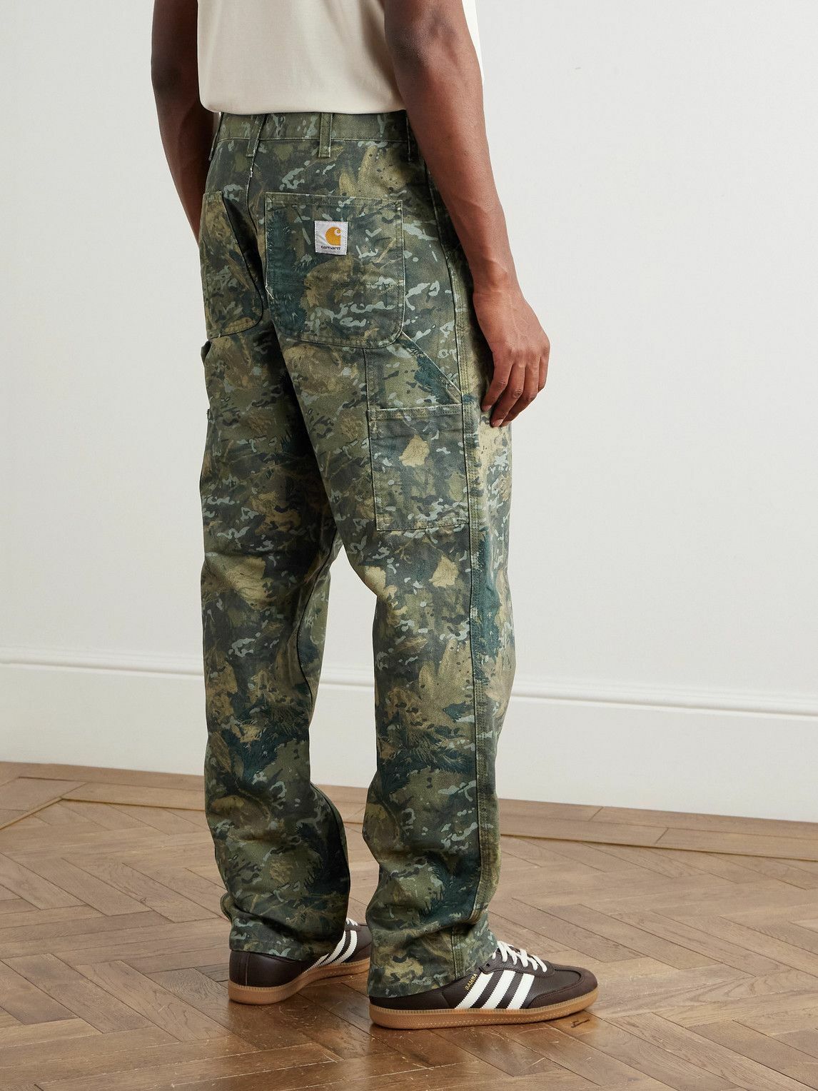 Carhartt WIP - Single Knee Straight-Leg Camouflage-Print Organic Cotton-Canvas Trousers - Green