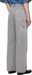 WOOYOUNGMI Gray 3D Wide Jeans