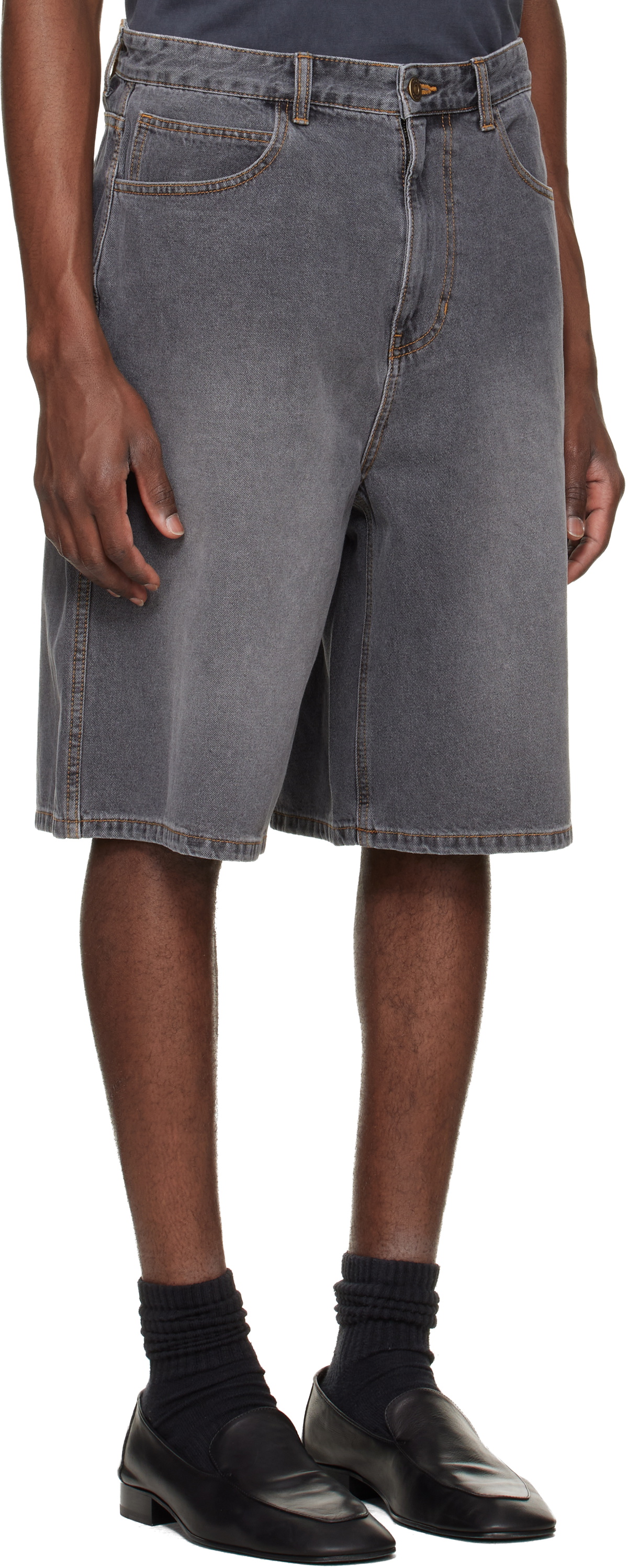 Solid Homme Gray Bermuda Denim Shorts
