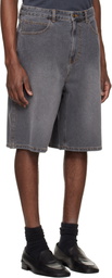 Solid Homme Gray Bermuda Denim Shorts