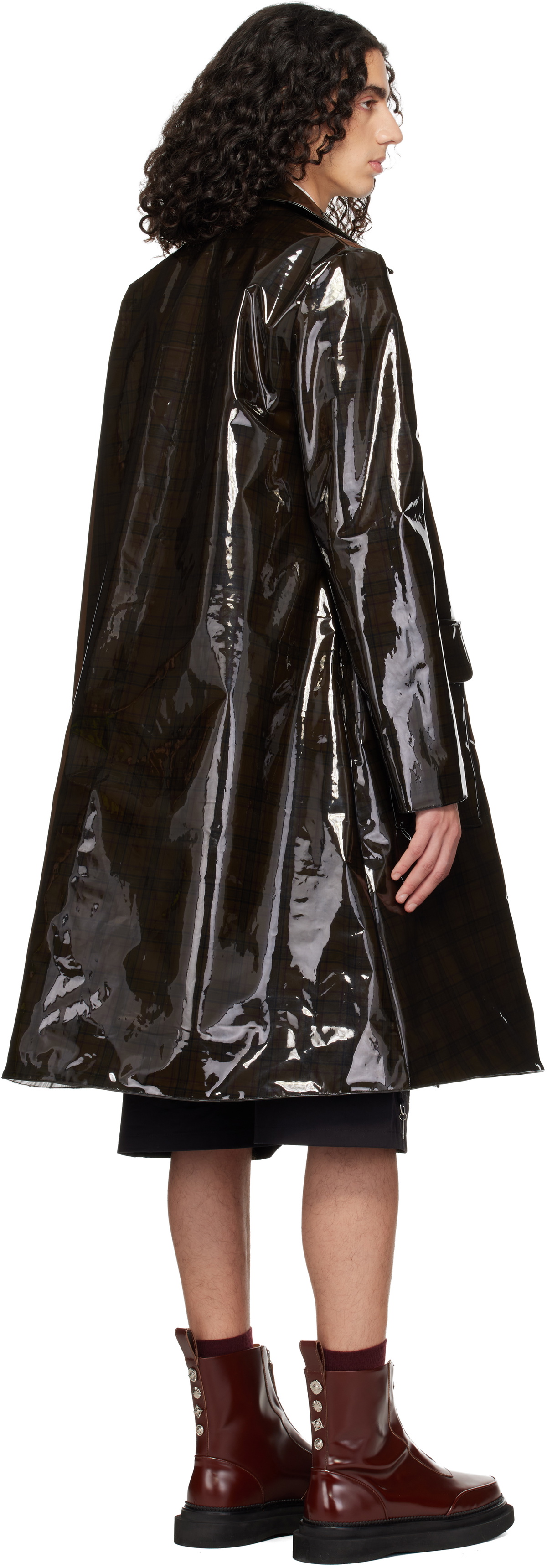 Chopova Lowena Black Squelchy Raincoat
