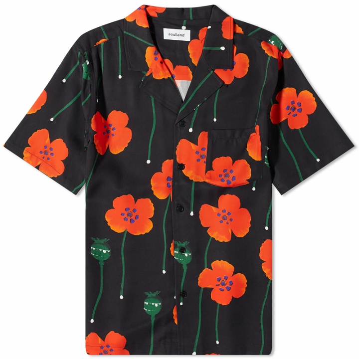 Photo: Soulland Men's Orson Floral Vacation Shirt in Orange